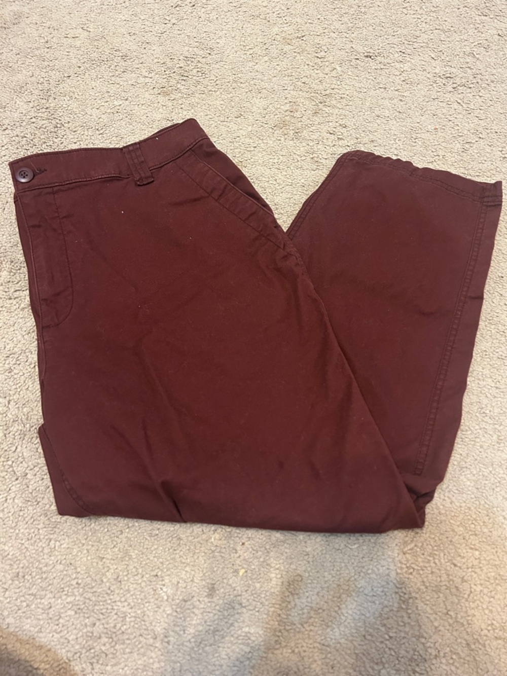 Women's Casual Chino Pants in Deep Burgundy